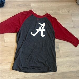 Nike Red and Dark Gray Baseball Tee